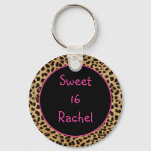 Leopard Print Sweet 16 Sleutelhanger