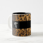 Leopard Print T monogram initiaal Coffee Mok Cup (Voorkant links)