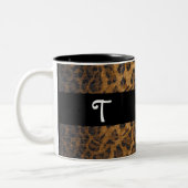 Leopard Print T monogram initiaal Coffee Mok Cup (Links)