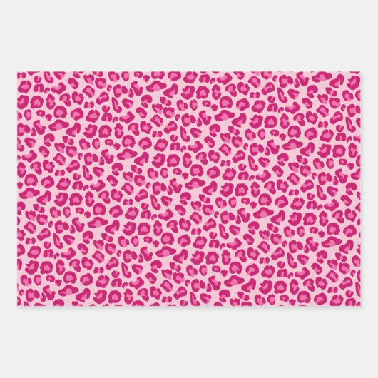 Leopard Print, Tan, Roze, Zwart & Wit Inpakpapier Vel (Voorkant 2)