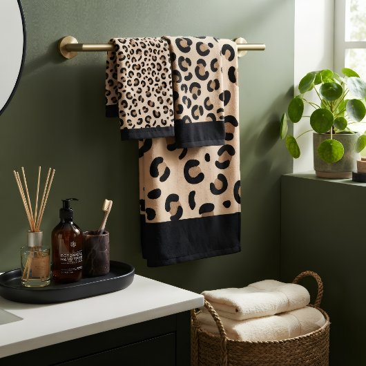 Leopard Print Towel Set Bad Handdoek