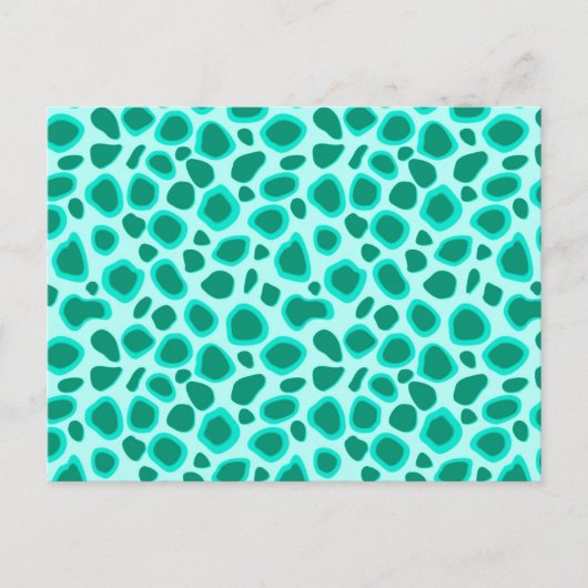 Leopard Print - Turquoise en Aqua Briefkaart (Voorkant)