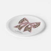 Leopard Print Twee Wild Bow 2e verjaardag Papieren Bordje (Gekanteld)