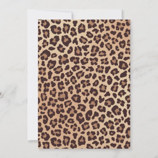 Leopard Print Twee Wild Bow Uitnodiging 2e Verjaar (Achterkant)