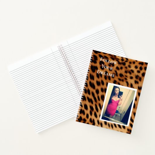 Leopard Print uw foto gepersonaliseerde offerte Notitieboek (Binnen)