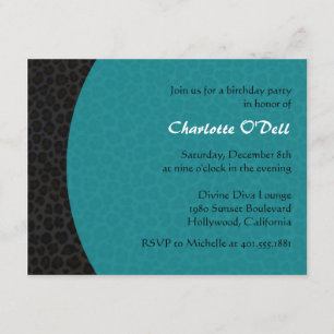 leopard print verjaardagsfeestje kaart