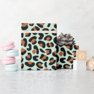 Leopard Print Verloving Gifts Menthol Naadloos Cadeaupapier