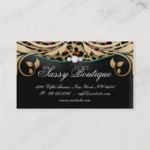 Leopard Print Visitekaartje Beige Swirls Jewells B (Achterkant)