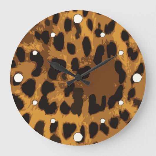 Leopard Print wandklok Grote Klok (Voorkant)