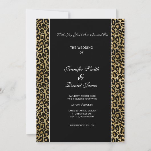Leopard Print Wedding Invitation (Devant)