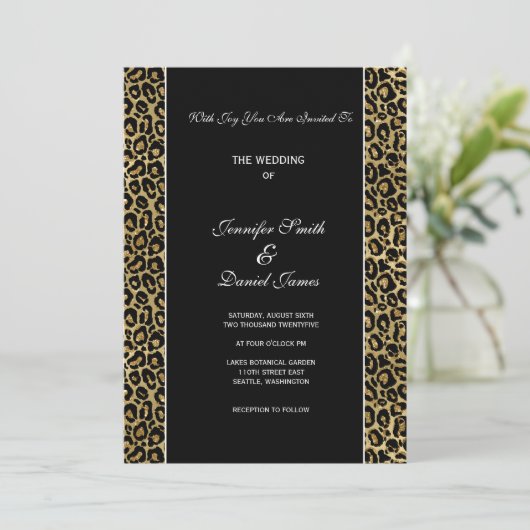 Leopard Print Wedding Invitation (Debout devant)