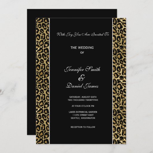 Leopard Print Wedding Invitation (Devant / Derrière)