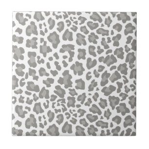 Leopard Print White en Grey Tegeltje