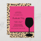 leopard print wine bachelorette kaart (Voorkant / Achterkant)