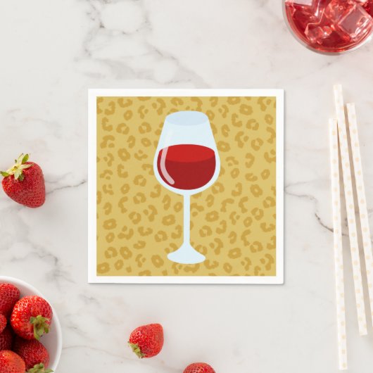 Leopard Print Wine Glass Servetten (Insitu)