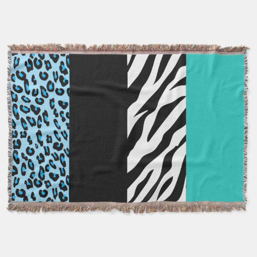 Leopard Print, Zebra Print, Animal Print, Blue Deken (Voorkant)