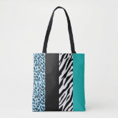 Leopard Print, Zebra Print, Animal Print, Blue Draagtas (Voorkant)