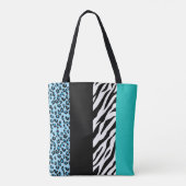 Leopard Print, Zebra Print, Animal Print, Blue Draagtas (Achterkant)