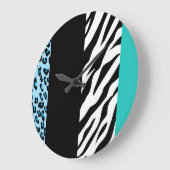Leopard Print, Zebra Print, Animal Print, Blue Grote Klok (Hoek)