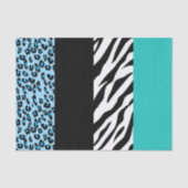 Leopard Print, Zebra Print, Animal Print, Blue Tissuepapier (Voorkant)