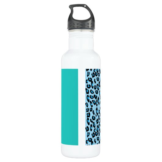 Leopard Print, Zebra Print, Animal Print, Blue Waterfles (Achterkant)