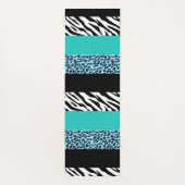 Leopard Print, Zebra Print, Animal Print, Blue Yogamat (Achterkant)