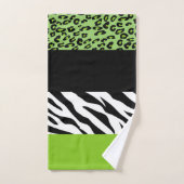 Leopard Print, Zebra Print, Animal Print, Green Bad Handdoek (Handdoek)