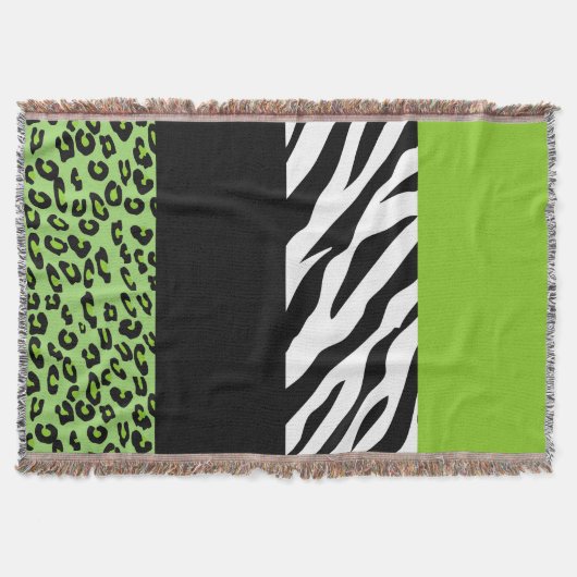 Leopard Print, Zebra Print, Animal Print, Green Deken (Voorkant)