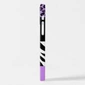 Leopard Print, Zebra Print, Animal Print, Paars iPhone Hoesje (Linkerkant)