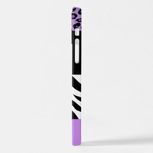 Leopard Print, Zebra Print, Animal Print, Paars iPhone Hoesje (Linkerkant)