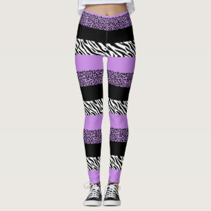 Leopard Print, Zebra Print, Animal Print, Paars Leggings