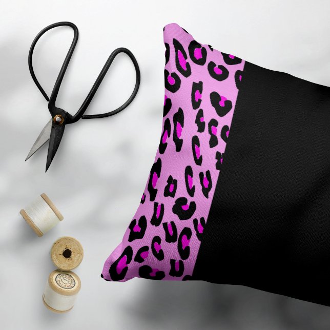 Leopard Print, Zebra Print, Animal Print, Roze Accent Kussen (Creator heeft geüpload)