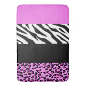 Leopard Print, Zebra Print, Animal Print, Roze Badmat (Voorkant Verticaal)