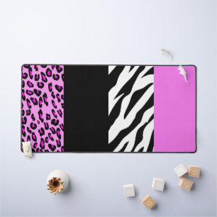 Leopard Print, Zebra Print, Animal Print, Roze Bureaumat