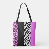 Leopard Print, Zebra Print, Animal Print, Roze Draagtas (Achterkant)