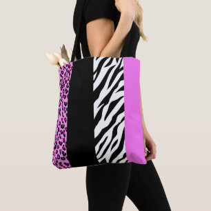 Leopard Print, Zebra Print, Animal Print, Roze Draagtas