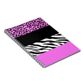 Leopard Print, Zebra Print, Animal Print, Roze Notitieboek (Rechterzijde)