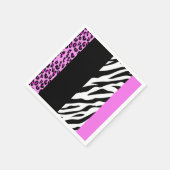 Leopard Print, Zebra Print, Animal Print, Roze Servet (Hoek)