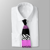Leopard Print, Zebra Print, Animal Print, Roze Stropdas (Gebonden)