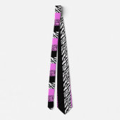 Leopard Print, Zebra Print, Animal Print, Roze Stropdas (Achterkant)