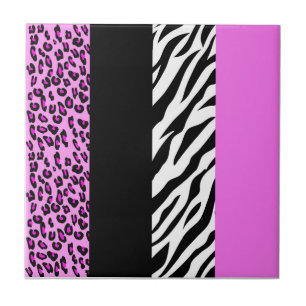 Leopard Print, Zebra Print, Animal Print, Roze Tegeltje