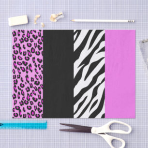 Leopard Print, Zebra Print, Animal Print, Roze Tissuepapier
