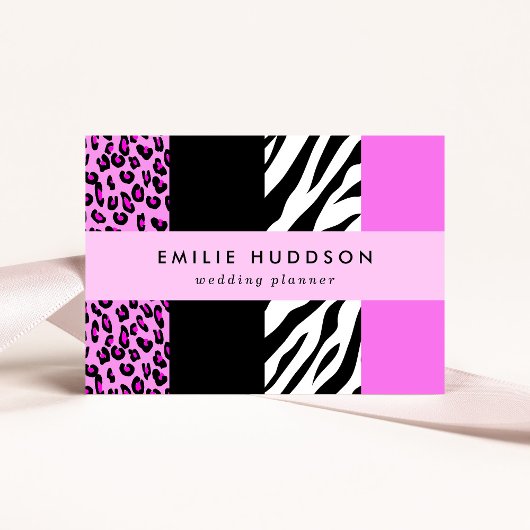 Leopard Print, Zebra Print, Animal Print, Roze Visitekaartje
