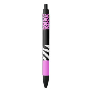 Leopard Print, Zebra Print, Animal Print, Roze Zwarte Inkt Pen