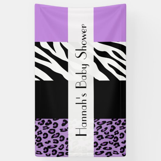 Leopard Print, Zebra Print, Baby shower Spandoek (Verticaal)