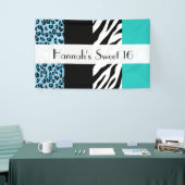 Leopard Print, Zebra Print, Blue, Sweet 16 Spandoek (Beurs)