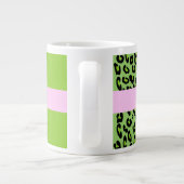 Leopard Print, Zebra Print, Green, Jouw naam Extra Grote Beker (Achterkant)