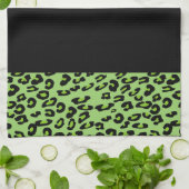 Leopard Print, Zebra Print, Green, Jouw naam Theedoek (Gevouwen)