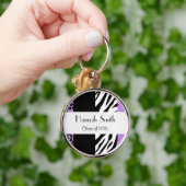 Leopard Print, Zebra Print, Paars, Afstuderen Sleutelhanger (Hand)