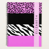Leopard Print, Zebra Print, Roze, Jouw naam Planner (Voorkant)